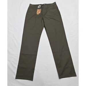 PJ Paul Jones Mens Olive Green Flat Front Straight Leg Trousers Size M New